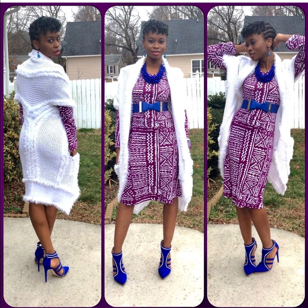 Plum African print dress